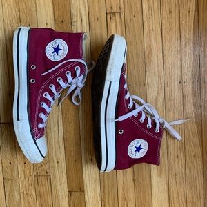 Maroon High Top Converse